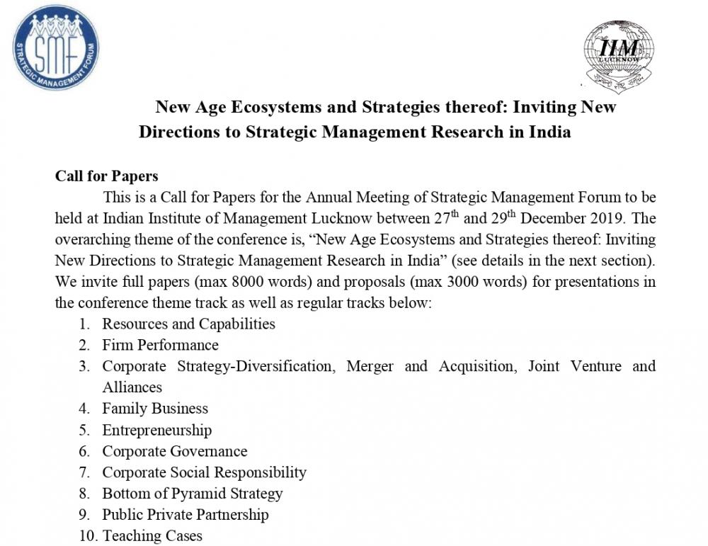 एसएमएफ सम्मेलन 2019 हेतु पेपर आमंत्रण